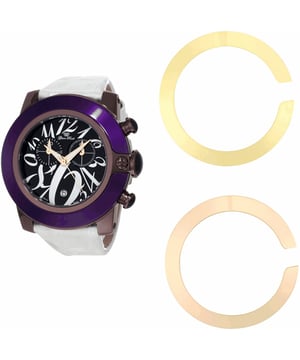 Glam Rock GR32112 - Herrenuhr Quarz aus Edelstahl• Material: Edelstahl• Glas: Saphir• Armband: Leder• Farbe: Grau Lila• Wasserbeständigkeit: 100 m (10 ATM)• Gehäusegröße: 44 mm