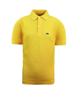 Lacoste Classic Cotton Polo Shirt Short Sleeve Yellow Boys Top PJ2909 QPN