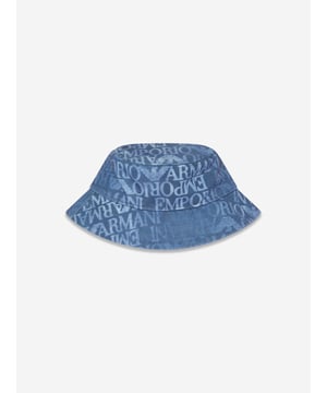 Introducing the Kids Logo Bucket Hat in Blue by Emporio Armani, an essential addition to your unisex kid's wardrobe! This stylish hat fuses fashion and comfort, perfect for holiday escapades. Here are the key features that distinguish it: Chic Blueprint: The hat's dynamic print adds a fun, trendy touch, turning it into a fashionable statement piece. Supple and Cosy: Crafted from first-rate materials, this hat provides optimum comfort, making every adventure a joyous journey for your little one. Enhance your unisex collection! Let this Kids Logo Bucket Hat in Blue from Emporio Armani elevate your child's style quotient. Purchase now and let your child lead the trend in style!
