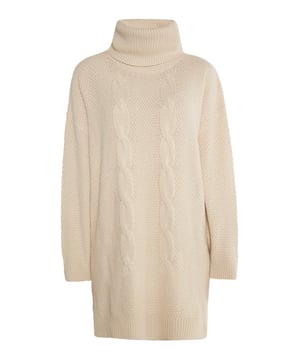 Perfect Match: Auf diesem Strickkleid von myMo treffen sich Gitterstrick und Zopfmuster und vereinen sich zu einem harmonischen Miteinander. Gefertigt aus einem kuschelig-weichen Garn, lässt sich das locker geschnittene Modell mit überschnittenen Schultern und kleinen Seitenschlitzen vielseitig kombinieren. Der gerippte opulente Rollkragen vollendet das stimmige Design ebenso wie die abschließenden Rippstrickbündchen an den Ärmeln.  Strickkleid