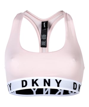 Damen Bustier von der Marke DKNY mit Logodruck.
Einfabiger BH ohne Bügel mit breitem Unterbrustband sorgt für guten Halt.
Ohne Bügel mit Racer Back.