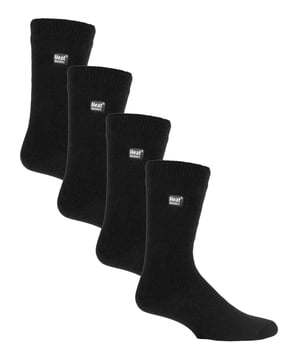 Heat Holders Ultra Lite - Mens 4 Pack Thermal SocksHalten Sie die Füße warm an den kältesten Tagen und ziehen Sie dieses Paar Heat Holders Ultra Lite Thermal Socks an. Jetzt im 4er-Pack! Heat Holders Ultra Lite ist wie die Lite-Version, aber noch weniger klobig. Sie sind perfekt für enger sitzende Schuhe, d.h. sie eignen sich hervorragend als Kleidersocken in den Wintermonaten, passen in jede Art von Schuh und bieten die von Heat Holders bekannte Wärme.Heat Holders Socken bieten Ihnen intensiven Komfort und Wärme. Unser speziell entwickeltes Thermogarn sorgt für eine leistungsstarke Isolierung gegen Kälte und eine hervorragende Feuchtigkeitsableitung.Die innovative Stricktechnologie erzeugt unseren einzigartigen, extra langen, geschlungenen Polsterflor, der mehr warme Luft einschließt. Unser fachmännischer Heat Holders-Bürstenprozess maximiert die Menge an warmer Luft, die in jeder Socke gehalten wird, und sorgt so für absolute Wärme und ganztägigen Komfort. 1,0 tog bedeutet, dass Ihre Füße und Beine selbst bei extrem kalten Wintertemperaturen dreimal wärmer sind als bei herkömmlichen Baumwollsocken. Diese Socken sind nicht nur super weich und warm, sondern auch sehr nützlich, wenn Sie sich längere Zeit im Freien aufhalten.Wenn Sie Schwierigkeiten haben, Ihre dicken Original Heat Holders in Ihre Stiefel oder Schuhe zu bekommen, dann haben wir hier die Lösung für Sie! Diese Ultra Lite Socken sind dünn genug, um in Ihre Alltagsschuhe zu passen, aber dick genug, damit die Wärmeisolierungstechniken der Heat Holders weiterhin funktionieren. Egal, ob Sie sich zu Hause entspannen, draußen arbeiten oder winterliche Aktivitäten im Freien genießen, diese Thermosocken sind die ideale Ergänzung für Ihre Sockenschublade. Diese Socken werden im 4er-Pack geliefert, sind in den Größen 6-11 UK erhältlich und bestehen aus 89% Acryl, 10% Polyamid, 1% Elastan. Sie sind in den Farben Schwarz, Anthrazit und Navy erhältlich und können in der Maschine gewaschen werden.Extra ProduktdetailsWärmesocke Ultra Lite SocksSpeziell entwickeltes GarnDünner als die OriginalsockeThermobürste1,0 Tog RatingDick und warm3X wärmer als BaumwollsockenHerrengröße: 6-113 FarboptionenMaschinenwaschbar