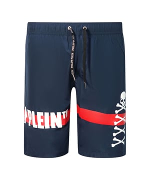 Shorts de baño en azul marino con calavera y huesos de Philipp Plein TM. Sea audaz con los shorts de baño azul marino Skull And Bones de Philipp Plein TM, haga una declaración esta temporada mientras descansa con estilo y comodidad. ¡La elección perfecta para un día soleado de playa o piscina!. Cintura elástica, bañador Philipp Plein TM Skull And Bones en azul marino. Cierre con cordón de la marca. Estilo Boardshort Largo, 100% Poliéster. Código de producto - CUPP11L01 85