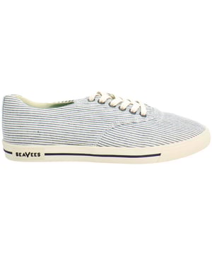 Seavees Hermosa Seersucker Veterschoenen Blauwe Canvas Heren Plimsolls HERMOSA_SEERSUCKER_AM