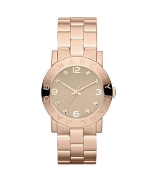 Shop the elegant Marc Jacobs MBM3221 Ladies Watch with a 36mm rose gold case, wheat dial, and stainless steel band for a stylish accessory.