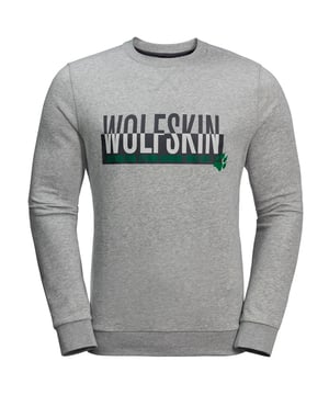 Jack Wolfskin para hombre Sweatshirt Graphic Jumper Grey 1707391 6111