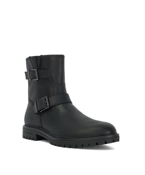 Channel a military-inspired look with Calvin, bold boots combining rugged style with modern comfort. Boasting eye-catching buckle details and a chunky cleated sole, this style is perfect for adding an edgy touch to any outfit.