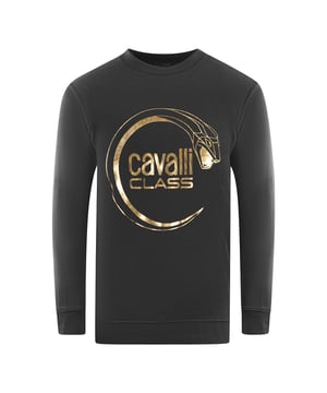 Sudadera Negra con Logo de Serpiente de Cavalli Class. Sé la envidia de todos con este Suéter Negro con Logo Impreso de Cavalli Class. Muestra tu amor por el estilo y la moda con el llamativo logo de serpiente. Déjate destacar con esta prenda elegante. Cuello, puños y cintura elásticos, Sudadera Negra de Cavalli Class. 60% Algodón 40% Poliéster. Corte Regular, Ajuste Verdadero a la Talla. Código de Estilo: RXT65A CF062 05051.