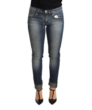 Authentieke ACHT jeans  
Slim fit snit  
Rits- en knoopsluiting  
Gemaakt van katoen  
Blauw gewassen kleur  
Lage taille skinny denim model  
Logo-details  
Materiaal: Katoen