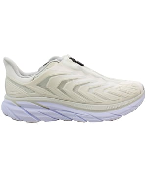 Hoka Project Clifton Men's Trainers, the epitome of innovation and performance in footwear. Crafted with meticulous attention to detail, these trainers are designed to elevate your running experience to new heights. Here's a comprehensive description highlighting their key features:

 Responsive Cushioning:  The Clifton trainers are renowned for their plush cushioning, providing a responsive and comfortable ride with every stride. Utilizing Hoka's signature midsole technology, these trainers offer superior shock absorption to reduce impact on your joints, allowing for longer, more comfortable runs.

 Lightweight Construction:  Engineered with lightweight materials, these trainers offer a feather-light feel without compromising on durability. The breathable mesh upper enhances airflow, keeping your feet cool and comfortable even during intense workouts.

 Meta-Rocker Geometry:  Featuring Hoka's Meta-Rocker geometry, these trainers promote a smooth transition from heel to toe, encouraging a natural gait cycle and enhancing propulsion. This innovative design ensures a more efficient and effortless running experience.

 Supportive Fit:  The Clifton trainers boast a supportive fit that hugs your foot securely, providing stability and minimizing the risk of injury. The padded collar and tongue offer additional comfort and support, while the traditional lace-up closure allows for a customizable fit.

 Multi-Sport Performance:  While ideal for running, the versatility of these trainers extends to various activities, including gym workouts, cross-training, and everyday wear. Their adaptive design makes them a versatile addition to any athlete's wardrobe.