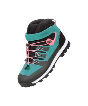 Upper: Mesh, Suede. Lining: Mesh. Insole: EVA, Moulded. Outsole: High Traction. 4 Eyelets. Fabric Technology: Breathable, Durable, Waterproof. Pull Tab. Flat Heel. Cut: Ankle High. Design: Contrast, Logo, Text. Toe Style: Round. Fastening: Touch Fastening Strap.