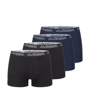 Kappa 4er Set Boxershorts, Regular Fit, locker und lässiger Schnitt, 100% Baumwolle, Pflegehinweis Maschinenwäsche bei 30°C