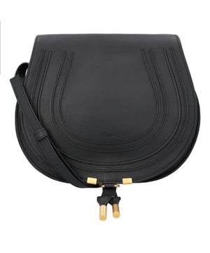 Medium saddle bag in grained calfskin
 Carry: long shoulder &amp; cross-body
 

 - 1 Roomy compartment
 - 1 Front slip pocket
 - 1 Internal flat pocket
 - Adjustable leather strap
 - Antique brass finishing
 - Cotton lining
 Comes with a dust bag
 

 - Width: 13" (33 cm)
 - Height: 9" (23 cm)
 - Depth: 2.4" (6 cm)
 - Min. strap drop: 15" (38 cm)
 - Max. strap drop: 18.9" (48 cm)