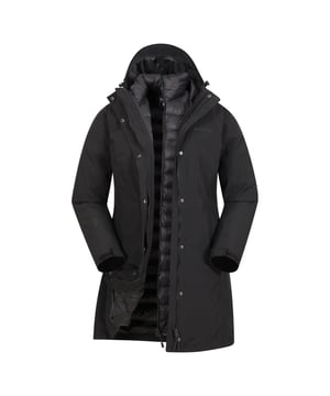Material: 100% Polyester. Design: Logo, Text. Stoff-Technologie: Atmungsaktiv, Wasserdicht. 3 in 1, herausnehmbare Innenjacke, verschweißte Nähte. Ausschnitt: Kapuze. Manschette: Haken und Schlaufenband. Ärmel-Typ: Langärmelig. Kapuzen-Merkmale: Angewachsene Kapuze, Knebelversteller. Länge: Lang. Taschen: 2 Seitentaschen, Reißverschluss. Verschluss: Durchgehender Reißverschluss, Sturmklappe, Knopf. Wasserdichte Bewertung: 10000mm. 5000g/m²,/24 Std.