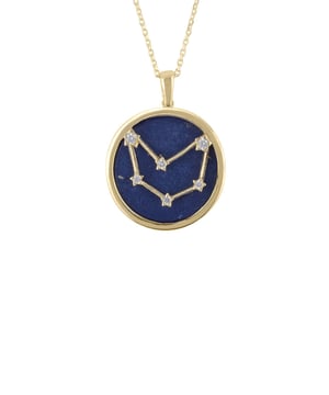 Looking for a neck piece that is out of this world? Look no further than our Zodiac Lapis Lazuli Gemstone Star Constellation Pendant Necklace Gold! The natural beauty of dark blue lapis lazuli, as wondrous as the sky at night, makes the perfect backdrop to the twinkling constellation on each pendant. Engraved with your star sign name and detailed with cut-out stars on the reverse, this pendant is sure to add a touch of starlit elegance wherever you go.Capricorns celebrate birthdays December 22 - January 19, they are hard-working, grounded and loyal individuals. They are focused on achieving their goals and are not afraid to put in a lot of effort to achieve success.Crafted from gold-dipped 925 sterling silver encasing a disc of Lapis lazuli, it’s a beautiful way to express your personality in fashionable form. With a diameter of 2 cm, a length of 40 cm plus 5 cm adjuster, to wear long or short and a weight of 5.3 grams, you can make this jewellery your own and create the perfect accessory for that special occasion or everyday look.So go explore the universe with our beautiful Zodiac Lapis Lazuli Gemstone Star Constellation Pendant Necklace.