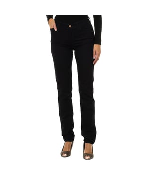 Lange broek.
 Navy kleur
 Riem met riemlussen.
 Rits- en knoopsluiting aan de voorkant.
 Twee voorzakken en minizakje.
 Twee zakken op de achterkant met het metallic logo.
 Skinny pasvorm.
 Stretch stof.
 Bijpassende zichtbare naden.

 Samenstelling:
 67% Katoen - 32% Polyester -1% Elastaan.

 Wasvoorschriften:
 - Maximaal wassen op 30ºC.
 - Strijken op gemiddelde temperatuur, max. 110 ° C.
 - Je kunt een droger gebruiken.
 - Gebruik geen bleekmiddel.
 - Kan niet chemisch gereinigd worden.
 Samenstelling: 67% Katoen, 32% Polyester, 1% Elastaan
 Onderhoud:
Maximaal wassen op 30ºC.
 - Strijken op gemiddelde temperatuur, max. 110ºC.
 - Je kunt een droger gebruiken.
 - Geen bleekmiddel gebruiken.
 - Kan niet chemisch gereinigd worden.