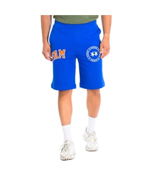 Pantalón corto deportivo La Martina.  
Color Azul
Bermudas de algodón regular fit.
Cinturilla elástica.
Dos bolsillos abiertos en los laterales.
Logo bordado en la parte delantera.
Costuras vistas a tono.

Composición:  100% Algodón.

- Lavar máximo a 30ºC.
- Planchar a media temperatura, máx. 110ºC.
- Secar a temperatura baja en horizontal.
- No admite lejía.