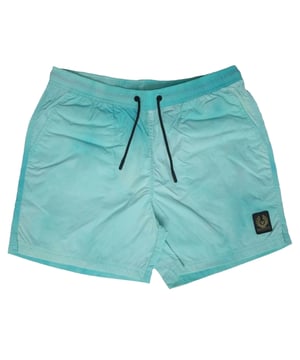 Belstaff Ocean Green Shorts, Elasticated Waistband, Drawstrings, 100% Polyester, Made In China, Belstaff Logo, Blue Shorts