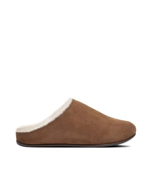 Dames Fit Flop Chrissie Shearling Slippers in tan.- Bovenwerk van leer.- Slip-on sluiting.- Impact-absorberende kussens.- Anatomisch gevormde voetbedden.- iQushion tussenzolen.- EVA buitenzool.- Ref: N28645