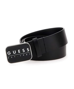 Guess Gürtel Echtleder 1981 Herren Schwarz. Authentisches Accessoire der Marke Guess - Streetwear/Sportswear Design von Guess - Guess für Herren Mode, perfekt für den Alltag - Der schwarze Guess Gürtel lässt sich hervorragend mit dem Rest Ihrer Garderobe kombinieren - bequemer aus Leder - klassisch - Echtleder 1981 -