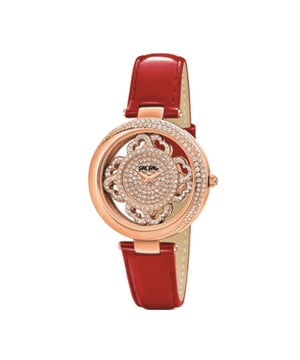 Folli Follie Dameshorloge Kwarts Roze Goud• Materiaal kastdeksel: Roestvrij staal• Soort glas: Mineraal• Materiaal Band: Leer• Kleur kast: Roze Goud• Waterdichtheid: 0 m (0 ATM)• Diameter: 35 mm