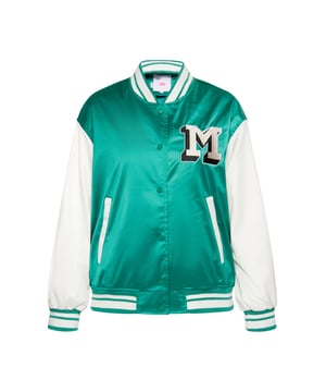 Dit varsity-jack van myMo is geïnspireerd op de klassieke college-stijl en is een absolute topper! Het is gemaakt van een glanzende satijnen stof, heeft een hoogwaardige afwerking en klassieke tweekleurige mouwen en zoom. De gestreepte ribboorden, de steekzakken en de geborduurde M-patch zorgen voor een authentieke retrolook.