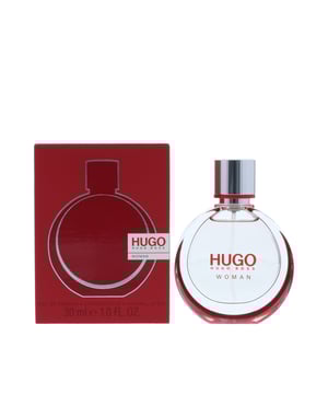 Hugo Woman is a fruity floral fragrance by Hugo Boss. It was created in 1997. Top notes oak moss peach cyclamen melon cassis Granny Smith apple papaya. Middle notes jasmine orris root lily water hyacinth. Base notes sandalwood Virginia cedar amber vanilla orchid resin.