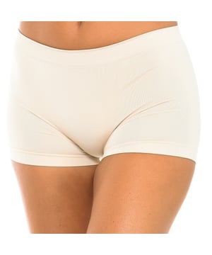 Boxer mujer sin costuras.
Color Piel
Fabricado en suave microfibra sin costuras.
Una comodidad máxima, una excelente sujeción y una total discreción.
Sin costuras.

Composición:
- 92% Poliamida - 8% Elastano.

Cuidados:
- Lavar a temperatura máx.30º.
- No usar lejía.
- No usar secadora.
- No planchar.
- No lavar en seco.