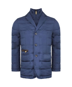 Hackett London Mayfair Quilted Down Bib Waistcoat Men's Navy Jacket – a masterpiece of style, sophistication, and warmth. This jacket seamlessly marries classic design with modern functionality, making it a standout choice for both formal and casual settings. Here are the key features of this exceptional outerwear:

 Quilted Down Bib Waistcoat Design:  This jacket features a unique quilted down bib waistcoat, which not only adds a layer of insulation but also enhances the jacket's style. The bib waistcoat provides extra warmth on chilly days while giving the appearance of wearing multiple layers.

 Premium Material:  Crafted from high-quality materials, this navy jacket ensures both durability and a luxurious feel. Hackett London is renowned for its commitment to quality craftsmanship.

 Versatile Navy Color:  The classic navy color exudes sophistication and versatility, making it suitable for a wide range of occasions and easy to pair with various outfits.

 Warmth and Comfort:  Filled with down insulation, this jacket provides exceptional warmth while remaining lightweight and comfortable to wear. It's designed to keep you cozy during the colder seasons.

 Zip and Button Closure:  The combination of a zip and button closure adds an extra layer of protection against the elements while maintaining a refined and polished appearance.

 Multiple Pockets:  The jacket is equipped with multiple pockets, including both zippered and flap pockets, providing ample space for your essentials and adding a practical touch to your outfit.

 Detachable Hood:  The hood is detachable, allowing you to adapt your look to different weather conditions and occasions.

 Tailored Fit:  Hackett London's commitment to a tailored fit ensures that the jacket flatters your physique without feeling restrictive, giving you both style and comfort.