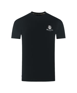 Aquascutum London Aldis Brand Logo On Chest Black T-Shirt. Feel confident and stylish with the Aquascutum Bold Aldis Logo Black T-Shirt. Made from comfortable materials, this T-Shirt is emblazoned with Aquascutum's Aldis logo and features a classic crew neck and short sleeves. Step out with style and class!. Aquascutum Branded Logo Black tee, Crew Neck, Short Sleeves. 100% Cotton, Regular Fit. Fits True To Size. Style Code: TS004 16