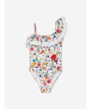 Introducing the Girls Poppy Print Swimsuit in White by selini_action - a luxurious addition to your girl's SS2024 wardrobe collection. This swimsuit's salient features are: Chic Poppy Print: The striking poppy print on immaculate white base imbues a trendy and playful touch, making your little one stand out with style. Optimum Comfort: Constructed from superior quality fabric, it ensures ultimate comfort and flexibility during her beach escapades and pool parties. Wardrobe Upgrade: Revitalize your girl's wardrobe with this high-end Poppy Print Swimsuit. Order now to make a statement with selini_action's designer wear!