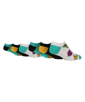 Wild Feet are a great choice if you’re looking for quality as well as funky and colourful styles for your feet. Each pack features a variety of cool and unique designs, ensuring there's a pack that perfectly suits your personality. Embrace comfort, durability, and fun with Wildfeet Low Cut Novelty Trainer Socks. These socks are the perfect combination of style and comfort. Crafted from cotton-rich fabric, they offer an unparalleled softness that will pamper your feet all day long. Their low cut design ensures a sleek and fashionable look, while their comfortable fit. The pack features 4 different designs. Whether you choose the colourful chameleons, quirky lemurs, vibrant fruit or the mouth-watering tacos, your feet are guaranteed to stand out. These socks are sure to add a fun and playful twist to your wardrobe while keeping your feet cosy and comfortable all day long. Wild Feet is a range of socks featuring cool designs, cute motifs and quirky catchphrases – from pugs and penguins, to lions and llamas! – Choose from a range of styles for men and ladies, from ankle to trainer socks. There are even some sporty styles available! These socks are available in 4 great styles. They come in one size Men’s 7-11 UK, are made from 76% Cotton, 22% Polyamide, 2% Elastane and are machine washable.