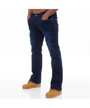 These EZ401 Enzo Bootcut Jeans feature 5 pockets including the coin pocket, branded buttons and rivets, and a zip fly fastening. These Wide Leg Flared Stretch Jeans are Macine Washable