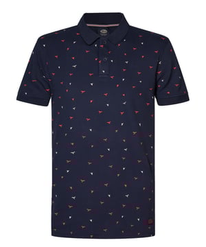 Poloshirt mit Allover-Print, offenem Kragen und Knopfleiste. In verschiedenen Farben erhältlich. Du schwankst zwischen zwei Größen? Nimm die größere Größe! Kurzarm-PoloshirtAllover-MusterOffener KragenKnopfverschluss95 % Bio-Baumwolle, 5 % Elasthan