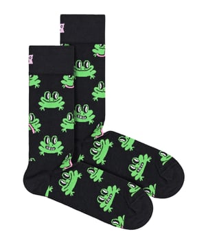 Happy Socks - Calcetines de rana para hombre y mujer¡Tenemos unos calcetines muy cómodos para mantener tus pies felices! Estos calcetines Happy Socks para adultos son perfectos para cualquier persona a la que le gusten las ranas, o simplemente quiera añadir un poco de diversión a su armario. Están hechos de un suave 86% de algodón peinado, lo que significa que son lo suficientemente suaves y cómodos para llevarlos todo el día. Te proporcionarán la máxima comodidad y suavidad. Si estás buscando un regalo para esa persona especial, o simplemente quieres darte un capricho con algo divertido, estos novedosos calcetines de rana serían un regalo de última hora perfecto para cualquiera. Happy Socks es una marca popular que ofrece calcetines de alta calidad que combinan diseños únicos y artesanía. Mikael Söderlindh y Viktor Tell tuvieron la visión de difundir la felicidad convirtiendo un artículo de uso cotidiano en una colorida pieza de diseño. Con Concept Stores en todo el mundo, desde Los Ángeles a Tokio, Happy Socks se puede encontrar en más de 10.000 boutiques de moda.Estos calcetines están hechos de 86% algodón, 12% poliamida, 2% elastano y vienen en 2 tamaños: Hombre 6-11 UK y Mujer 4-7 UK. Vienen en negro con ranas verdes y son lavables a máquina.Extra Product DetailsHappy Socks Adult Novelty SocksSoft Combed Cotton1 Pair Per PackReinforced Heel & ToeBlack with Green Frog PatternsA Perfect Gift Idea de regalo perfectoSoft & ComfortableHappy Socks Branded2 Size OptionsMachine Washable