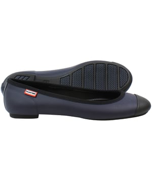 Hunter Original Ballet Pumps Flat Slip On Womens Shoes Midnight Navy YFF1000RMF