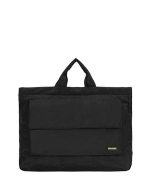 The Landscape Nylon Tote is the perfect commuter bag. With ample internal space and an oversized flap over zip pocket to the front, the bag features a comfortable padded carry handle and adjustable crossbody strap with clip off function. Features: , Zip top opening, Front oversized flap over zip pocket, Rear zip pocket, SMITH & CANOVA antique brass logo, Branded antique brass zips, Padded grab handle, Adjustable crossbody strap (detachable), Internal 15 inch padded laptop sleeve, Internal zip pocket, 2 Internal mobile phone slip pockets - fits normal and plus size smart phones, 3 Internal pen slip pockets Style Ref: 92683 BLACK