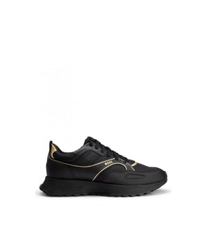 Athletic trainers by BOSS. Featuring branding and metallic accents for a signature look, these trainers are crafted in a combination of materials for hybrid appeal. The sole is designed in EVA and rubber for supportive and lightweight cushioning.
Laces. Fully lined.
Upper material: 60% Polyester, 40% Polyurethane, 50% Cotton, 85% Polyester, 50% Viscose, 15% Polyurethane, Sole: 70% Ethylene vinyl acetate, 30% Rubber, Facing: 100% Polyamid, 64% Regenerated leather, 36% Polyurethane, Innersole: 60% Polyester, 40% Polyurethane.