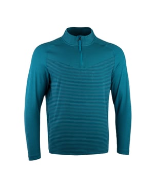 90% Polyester, 10% Spandex. Gewebetechnik: Atmungsaktiv, Dri-FIT, Feuchtigkeitsabweisend. Gewebe: Stretch. Design: Dreieck, Logo, Mini-Streifen. mit halbem Reißverschluss, Zum Überziehen. Passform: Standardgröße. Schlitz im Saum hinten, Griffplatte aus Stoff, Vorwärtsschulternähte, Reißverschluss-Schutz innen. GSM (Gramm pro Quadratmeter): 331. Langärmlig, Raglanärmel. Stehkragen.