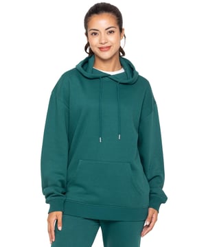 Enzo Ladies Oversized Essential Hoodie, Oversized and Fleece Lined for Comfort, Pullover, Hooded with Cuffed Wrists, 50% Cotton and 50% Polyester, Machine Washable.