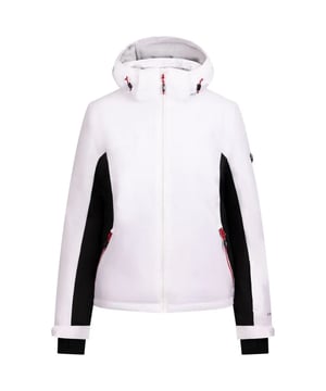 100% Polyester. Ontwerp: Kleurenblok. Stof Technologie: TPU Membraan, Waterafstotend, Winddicht. Afneembare sneeuwrok, gewatteerd, getapete naden, ventilatieopeningen onder de armen. Halslijn: Kapitein. Manchet: Binnenkant Stretch. Mouwtype: Met lange mouwen. Kenmerken van de kap: Afneembare kap. Zakken: 2 onderste zakken, rits, 1 mouwzak, zak voor skipas. Bevestiging: Volledige ritssluiting. Hem: Verstelbaar, trekkoord. XXS: 31 in. XS: 32 in. S: 34 in. M: 36 in. L: 38 in. XL: 40 in. XXL: 42 in. 3XL: 44 in.