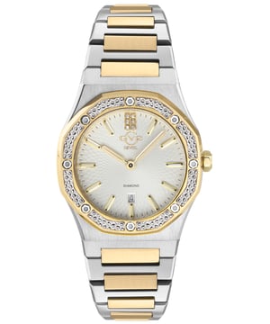 Conocida por su fuerza y belleza, la Palmanova es la impresionante fortaleza renacentista en forma de estrella detrás de la más reciente obra maestra de GV2. Con su impresionante bisel octagonal realzado por un dial con seis diamantes, la Colección de Mujeres Palmanova es un logro destacado disponible en acero inoxidable, oro rosa o amarillo de 18 quilates IP. Con una ventana de fecha a las 6 en punto y el movimiento de cuarzo suizo característico de Gevril, la Palmanova, con su elegante confianza, tiene una presencia impactante que sirve como un poderoso recordatorio para que cualquier estrella conquiste su día. Reloj de Cuarzo Suizo con Diamantes GV2 12700 Palmanova para Mujeres

Reloj suizo para mujeres de GV2 de la Colección Palmanova
Caja octagonal de 33 mm IPYG con bisel cortado en diamante
Hermoso dial blanco con índices dorados / Ventana de fecha a las 6 en punto
6 diamantes en el dial
Pulsera de acero inoxidable bicolor IPYG con hebilla desplegable
Cristal de zafiro antirreflectante
3 ATM (30 metros, 100 pies)