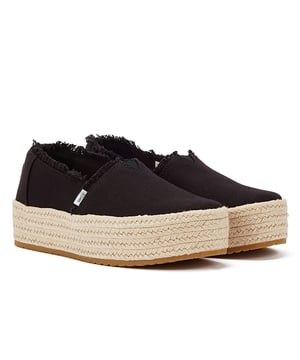 Elevate your style with these trendy espadrille platform slip-ons, featuring stylish textile uppers. The rope wrap platform adds a touch of sophistication to these shoes. Enjoy superior comfort with the padded heel that cushions your feet with every step. The OrthoLite Eco LT Hybrid insoles are made with 26% eco content, including 15% waste foam, 5% recycled materials, and 6% bio-oils, ensuring both comfort and sustainability. The rubber outsole offers excellent grip and durability. With an outsole height of approximately 1.5 inches, these slip-ons provide the perfect amount of elevation. Rest assured, these shoes are completely vegan, catering to your ethical choices. Step out in style and comfort with our exceptional espadrille platform slip-ons.
