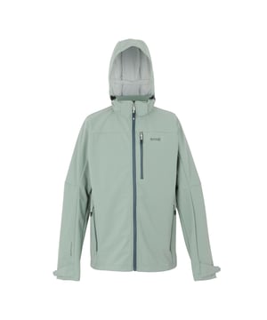 96% Recycled Polyester, 4% Elastane. Lining: Contrast. Fabric: Mesh Backing, Softshell, Stretch, Woven. Design: Logo. Fabric Technology: Breathable, DWR Finish, Lightweight, Waterproof, Wind Resistant, XPT. Cuff: Adjustable Wrist Strap. Neckline: Hooded. Sleeve-Type: Long-Sleeved. Pockets: 2 Side Pockets, 1 Chest Pocket, Zip. Fastening: Full Zip. 10000g/m²/24hrs. Hem: Adjustable, Drawcord. Sustainability: Made from Recycled Materials. S: 38 in. M: 40 in. L: 42 in. XL: 44 in. XXL: 48 in. 3XL: 51 in. 4XL: 54 in. 5XL: 57 in.