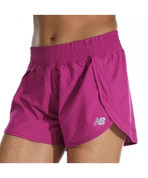 New Balance Printed Fast-short met split voor dames in roze