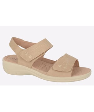 With delicate floral detailing aborning the two hook and loop straps that make on and off wear feel effortless, as well as a grippy rubber outsole for increased traction and enhanced security. These Cherise sandals from Boulevard ensure fatigue free wear for weather youre hitting the beach or heading out. 
 - Synthetic nubuck upper 
 - Twin hook and loop closure 
 - PU lining 
 - Padded comfort sock 
 - Grippy PU sole