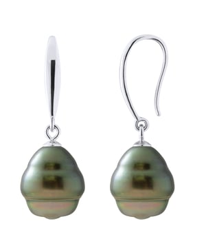 Ohrringe aus Silber 925 und echten TAHITI-Zuchtperlen, eingekreist, 10–11 mm – Verschlussclip aus Silber 925, rhodiniert – Lieferung mit Echtheitszertifikat und internationaler Garantie – HERGESTELLT IN FRANKREICH
