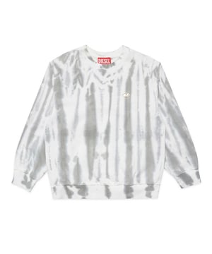 Color: Gris piedra K91B Especificaciones: Sudadera de cuello redondo con efecto tie-dye confeccionada en algodón cepillado con logo metálico cosido en el lado izquierdo del pecho. Cuello, puños y bajo de canalé. Ideal para looks informales de diario.