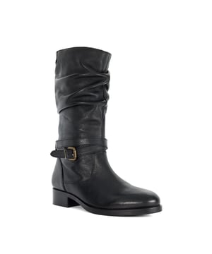 Crafted from premium leather, elevate your cold-weather collection with our Tasa mid-calf boots. Featuring a low block heel and ruched leather detailing, this style can be worn with everything from skinny jeans to tiered maxi skirts.