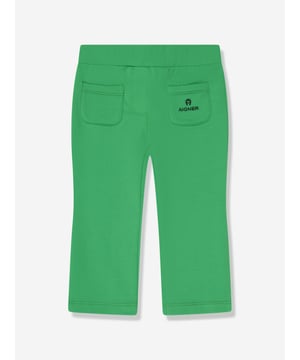 German luxury label Aigner project sophisticated technology and style into their refined aesthetics. These baby girls mint trousers are reflective of the label's passion for innovative abstracts. Made with vibrant golden 'Aigner' printing with the signature horse shoe on one of the front pockets. She will look and feel divine.‚ Elasticated Waistband ‚ Brand Tag‚ Pockets ‚ Golden Stitched 'Aigner' Horse Shoe Logo Print‚ 95% Cotton‚ Elastane 5%Aigner : Baby Size9M: 29" / 74cm12M: 31" / 80cm18M: 33" / 86cm2Y: 36" / 92cm3Y: 38" / 98cm